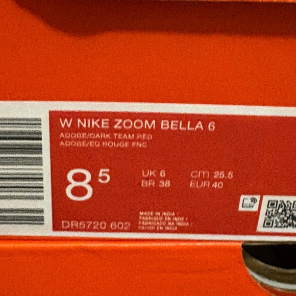 New Nike Zoom Bella 6 Adobe Red White Womens Sneakers NIB Athletic Shoes - Picture 12 of 15